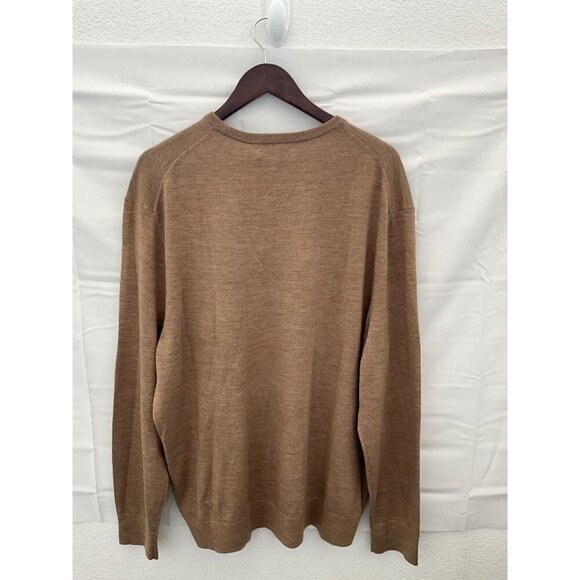 Calvin Klein Men's Extra-Fine Merino Wool Sweater 2XL Tan - Picture 2 of 10